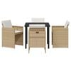 vidaXL Garden Dining Set 5 pcs Beige Poly Rattan