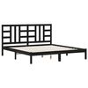 vidaXL Bed Frame without Mattress Black 180x200 cm Super King Solid Wood