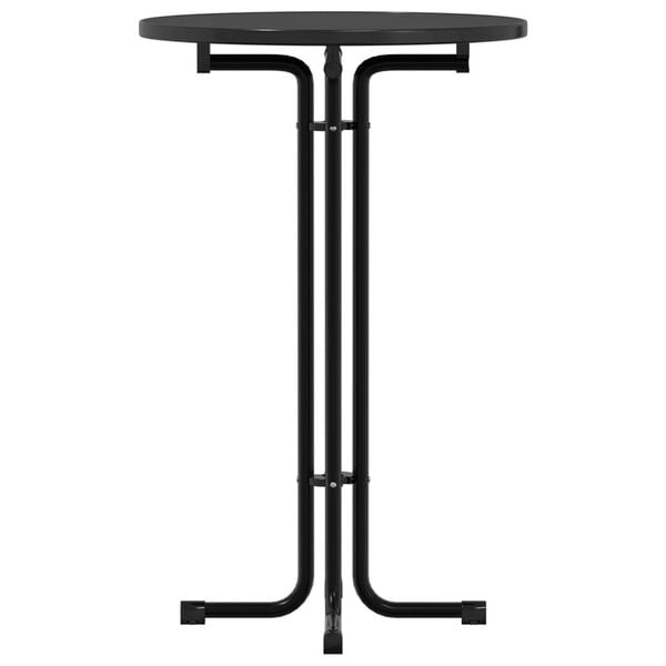 vidaXL Dining Table Black &Oslash;70x110 cm Engineered Wood and Steel