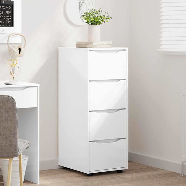 vidaXL Storage Cabinet High Gloss White 40 x 48 x 105 cm