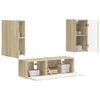 vidaXL TV Wall Cabinet Set 4 pcs Sonoma Oak Engineered Wood