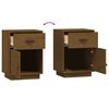 vidaXL Bedside Cabinet Honey Brown 40x34x55 cm Solid Wood Pine