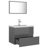 vidaXL Bathroom Furniture Set High Gloss Grey Engineered Wood
