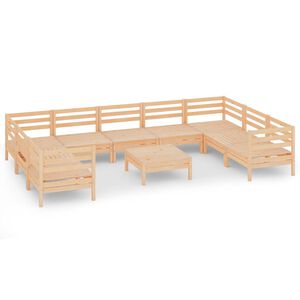 vidaXL 10 Piece Garden Lounge Set Solid Wood Pine