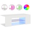 vidaXL TV Cabinet with LED Lights High Gloss White 90x39x30 cm
