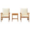 vidaXL Garden Sofa Set with Cushion 3 pcs Brown Solid acacia wood