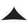 vidaXL Sunshade Sail Oxford Fabric Triangular 2.5x2.5x3.5 m Black
