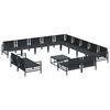 vidaXL Garden Sofa Set with Cushion 14 pcs Black Steel
