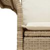vidaXL Garden Sofa with Cushion Beige 141 x 62 x 69cm Poly Rattan