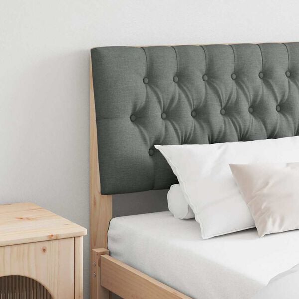 vidaXL Upholstered Headboard Dark Grey 200 cm Solid Pine Wood