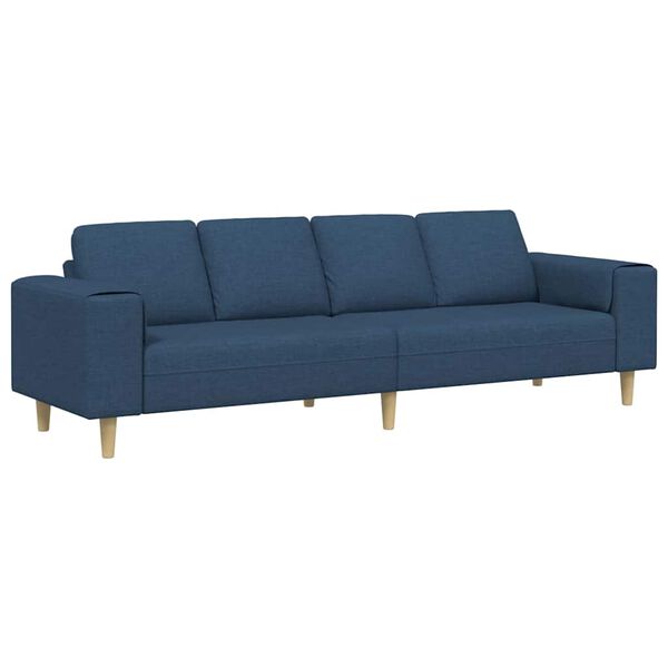 vidaXL Living Room Couch Blue 250 x 77 x 76 cm Polyester