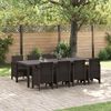 vidaXL Garden Dining Set 9 pcs Brown Polypropylene