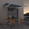 vidaXL Manual Retractable Awning with LED 400x350 cm Blue and White