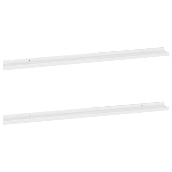 vidaXL Wall Shelves 2 pcs High Gloss White 115x9x3 cm