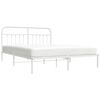 vidaXL Metal Bed Frame without Mattress with Headboard White 180x200cm