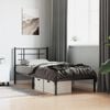 vidaXL Metal Bed Frame without Mattress with Headboard Black 90x190cm
