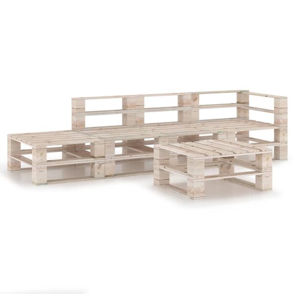 vidaXL 5 Piece Garden Pallet Lounge Set Pinewood