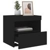 vidaXL Bedside Cabinet with LED Lights Black 50x40x45 cm