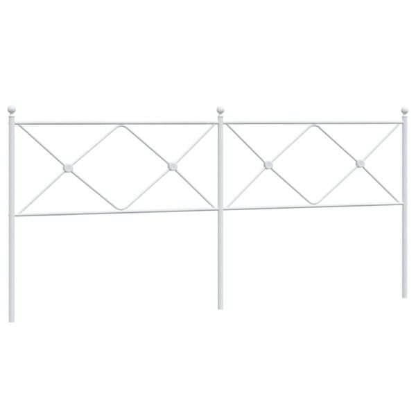 vidaXL Metal Replace Headboard White 200cm
