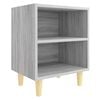 vidaXL Bed Cabinet with Solid Wood Legs Grey Sonoma 40x30x50 cm