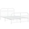 vidaXL Metal Bed Frame without Mattress with Footboard White 140x190cm