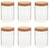 vidaXL Storage Glass Jars with Cork Lid 6 pcs 650 ml