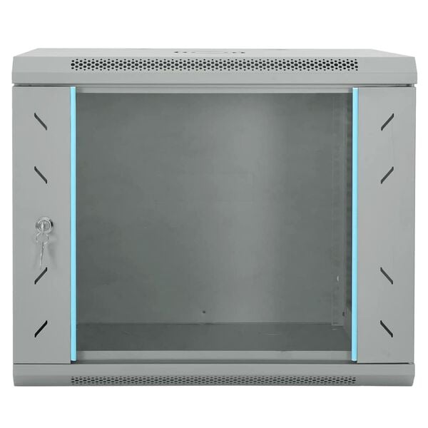 vidaXL Network Cabinet with Storage Grey 60 x 45 x 50 cm Steel