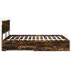 vidaXL Bed Frame with Drawer Smoked Oak 150 x 200 cm Engineered Wood