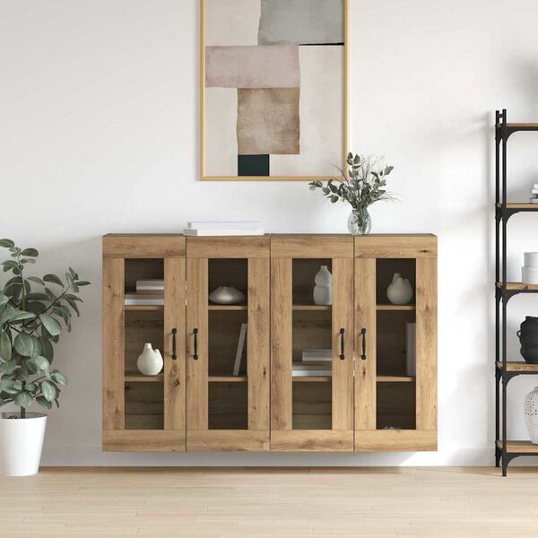 vidaXL Wall Mounted Cabinets 2 pcs Artisan oak 69.5 x 34 x 90 cm