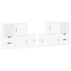 vidaXL 5 Piece TV Units with Storage ODDA White Solid Wood Pine