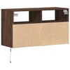 vidaXL TV Wall Cabinet with LED Lights Brown Oak 80x31x45 cm