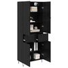 vidaXL Highboard with Drawer 2 pcs Black Oak Engineered Wood and Glass