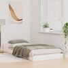 vidaXL Bed Frame White 75 x 190 cm Solid Pine Wood