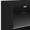 vidaXL TV Wall Cabinets with LED Lights 2 pcs Black 30x28.5x30 cm