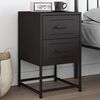 vidaXL Bedside Cabinet Black 36x39x60.5 cm Steel