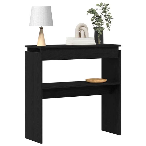 vidaXL Console Table Black Oak 80 x 30 x 80 cm Engineered Wood