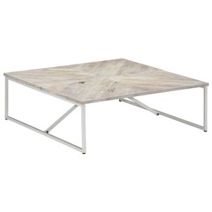 vidaXL Coffee Table | White | Solid Mango Wood | 110 x 110 x 36 cm | Durable
