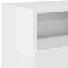 vidaXL TV Cabinet with LED Lights High Gloss White 120x30x50 cm