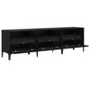 vidaXL TV Cabinet Black Oak 150 x 30 x 45 cm Engineered Wood and Iron