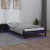 vidaXL LED Bed Frame without Mattress Black 90x200 cm Solid Wood