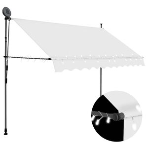 vidaXL Retractable Awning | Cream | Polyester with PU Coating