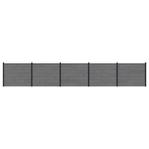 vidaXL Fence Panel 5 pcs WPC and Aluminium Grey