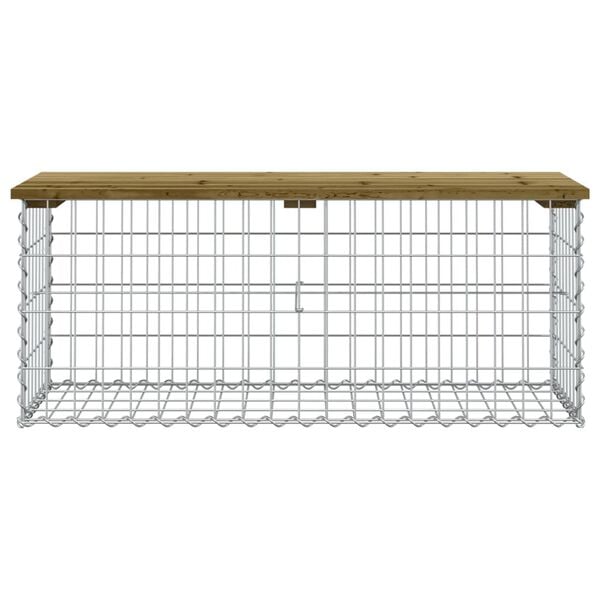 vidaXL Garden Bench Gabion Design 103x44x42 cm Impregnated Wood Pine