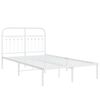 vidaXL Metal Bed Frame without Mattress with Headboard White 120x190cm