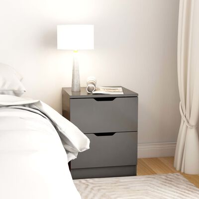 vidaXL Bedside Cabinet Grey 40x40x50 cm Chipboard