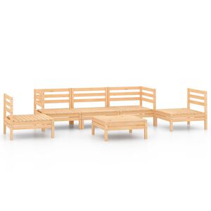 vidaXL 6 Piece Garden Lounge Set Solid Pinewood