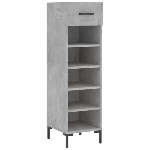 vidaXL Shoe Cabinet Concrete Grey 30x35x105 cm Engineered Wood