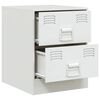 vidaXL Bedside Cabinet White 34.5x39x44 cm Steel