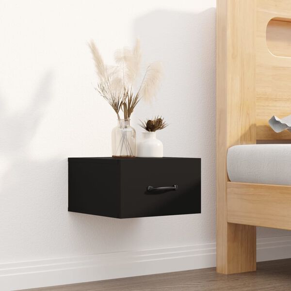 vidaXL Wall-mounted Bedside Cabinets 2 pcs Black 35x35x20 cm
