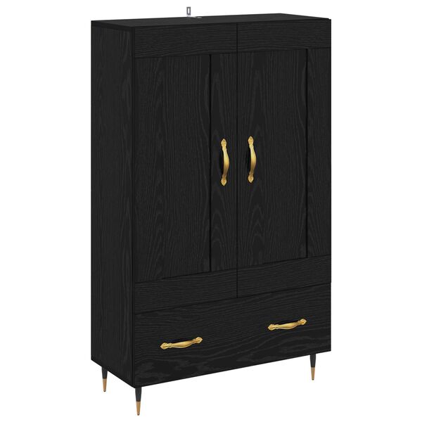 vidaXL Highboard Black Oak 69.5 x 31 x 115 cm Engineered Wood